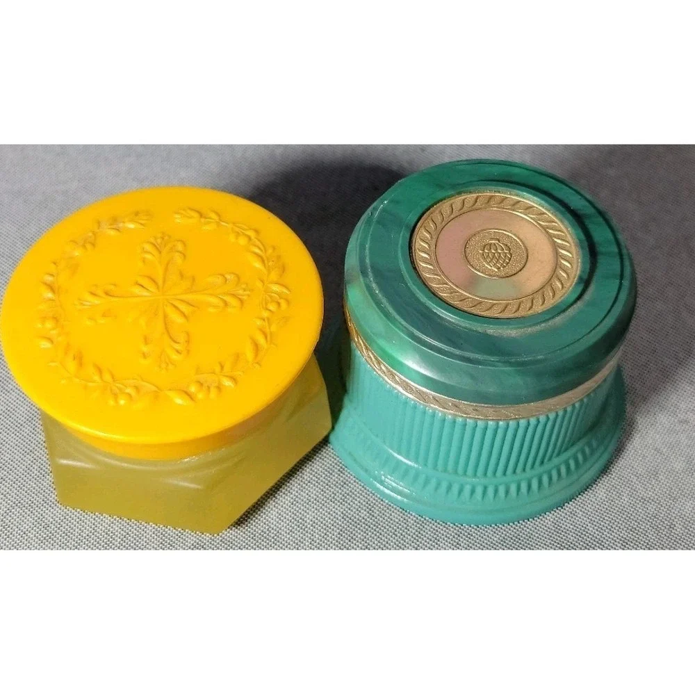 Vintage Avon Cream Sachet Jars Empty Regence Honeysuckle Vanity Jar Lot 2
